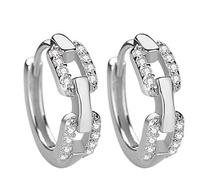 Pendientes de aro pequeños con circonita cúbica para mujer, pequeños aretes frescos para mujer, talla única, Cobre, Sin piedra preciosa