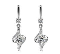 Pendientes de aro pequeños con tachuelas para niñas, aretes largos de temperamento de cristal para mujer, pequeños aretes para mujer, talla única, Aleación de aluminio