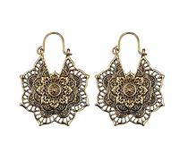 Pendientes de aro pequeños de plata envejecida, estilo gitano, indio, étnico, bohemio, pequeños aros, talla única, Metal