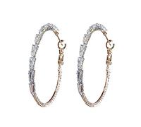 Pendientes de aro planos, aros grandes, redondos, delgados, colgantes, dorados, plateados, elegantes, para boda, accesorios para mujer, aretes de joyería para mujer, talla única, Cobre, Sin piedra