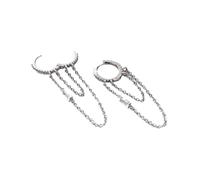 Pendientes de aro plata ley 925 con borlas elegantes y circonita cúbica transparente, modernos dorados, for mujer, regalos joyería boda