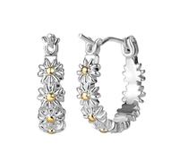 Pendientes de aro redondos de margarita vintage para mujer, accesorios de boda, compromiso nupcial, aretes de perla, joyería coreana, diseño profesional