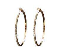 Pendientes de aro redondos de plata, aretes de aro grandes de plata de ley con circonita cúbica, hipoalergénicos, ligeros, finos, grandes, brillantes, grandes con diamantes de imitación, joyería, a