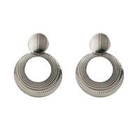 Pendientes de aro redondos para mujeres y niñas, aretes colgantes de geometría de metal, accesorios para fiestas, Metal