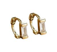 Pendientes de aro simples de acero inoxidable de 6 mm para mujer, rectángulos, para cartílago, joyería