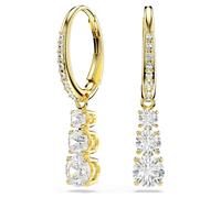 Pendientes de aro Stilla Attract, Talla redonda, Blancos, Acabado en oro de 18 quilates OS