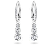 Pendientes de aro Stilla Attract, Talla redonda, Blancos, Baño de rodio OS