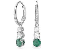 Pendientes de aro Stilla, Talla redonda, Verdes, Baño de rodio OS