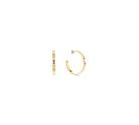 Pendientes de aro Tommy Hilfiger Jewelry para mujer de acero inoxidable con baño iónico de oro amarillo adornado con cristales, 2781050