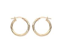 Pendientes de aro trenzado de oro amarillo de 9 quilates en plata de 20 mm