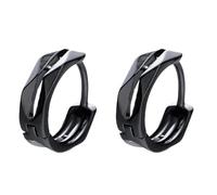 Pendientes de aro unisex con corte de diamante geométrico, color plateado, negro, 10 mm y 12 mm