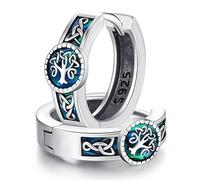 Pendientes de Aro Vikingos para Hombre de Plata de Ley 925, Pendientes Celtas Nórdica Joyería Amuleto Clip Oreja para Hombre y Mujer