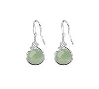 Pendientes de aro vintage de plata de ley 925 de Jade Dangle Earrings For Women Jade Drop Earring Hook Jewelry Chinese For Her Ohrringe Kupferfarben, talla única, Cobre, Sin piedra preciosa