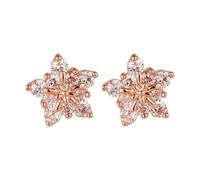 Pendientes de bandera americana Sweets Snowflake Stud Earrings Big Flower Zircon Earring Women's Accessories Jewelry To Fashion Indian Ohrringe Set, talla única, Aleación de cinc, Sin piedra preciosa