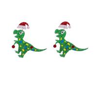 Pendientes de bastón de caramelo de Navidad para mujer, bonitos aretes creativos de Navidad, árbol de Navidad, pan de jengibre, aretes únicos de dinosaurio, aretes divertidos, aretes de fiesta de