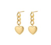Pendientes de boda para mujer, pendientes colgantes dorados en forma de corazón 24 x 12 mm para el día del padre joyas, Cuivre en forme de cœur, Cobre, Sin piedra preciosa