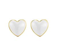 Pendientes de boda, pendientes de tuerca de circonio rojo corazón 16 x 16 mm para mujer graduación joyería, Cœur en zircone cubique en forme de cœur, Cobre, Circonia cúbica