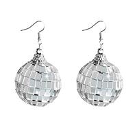 Pendientes de bola Fiesta Disco de los años 70 Accesorios de bisutería para mujer Bolsa de citas Club Festival musical Juego colgante para niñas Pequeño y lindo juego dorado para mujer