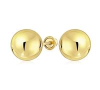 Pendientes De Bola Redonda Pequeña Minimalista Clásica Unisex De 6MM De Oro Amarillo Genuino De 14K Real Con Cierre De Rosca Para Mujeres Adolescentes Y Hombres