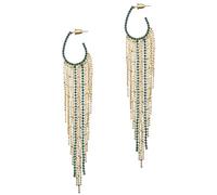 Pendientes de borla de cadena para mujer, aretes de borla plateada/dorada, aretes de araña de cristal para mujer, colgantes grandes, Plata, Sin piedra preciosa