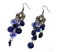 Pendientes de borla de concha azul hechos a mano, diseño de nicho delicado para mujer, ligeros, bohemios, joyería de regalo para ella