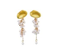 Pendientes de borlas con dije desmontable, piezas de joyería para diferentes ocasiones con varios escotes, perlas largas y borlas para mujer