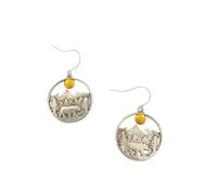 Pendientes de Bosque de Tumba Redonda Vintage Geométricos Huecos Pendientes de Plata para Joyería de Mujeres