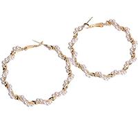 Pendientes de botón binaurales para mujer Twist Popular Elegant Present Gold Handy And Professional