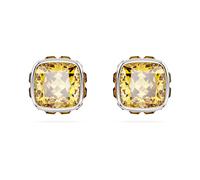 Pendientes de botón Birthstone, Talla cuadrada, Noviembre, Amarillos, Baño de rodio OS