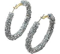 Pendientes de botón con diamantes llenos de aleación con forma de corazón para citas., paquete de pendientes de mujer de procesamiento de moda