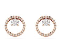 Pendientes de botón Constella, Talla redonda, Blancos, Acabado en oro rosa de 18 quilates OS