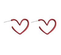 Pendientes de botón de corazón grande color rojo para mujer niña coreana Love Drop Glaze Estética Vida Diaria Minimalista Joyería Piercing Ear Convenient Handled