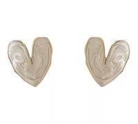 Pendientes de botón de corazón retro franceses para mujer niña coreana Love Drop Glaze Estética Vida Diaria Minimalista Regalo de Joyería de modaDurability