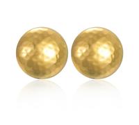 Pendientes de botón de media bola de oro para mujeres y niñas pendientes redondos robustos de acero inoxidable chapado en oro de 18 quilates pendientes hipoalergénicos, Piccolo, Acero inoxidable, No