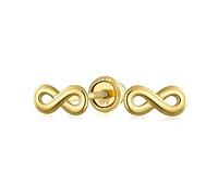 Pendientes De Botón De Oro Amarillo De 14K Genuino Y Minimalista Con Símbolo De Amor Infinito Para Mujeres Adolescentes Novias Con Cierre De Rosca Seguro