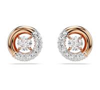 Pendientes de botón Dextera, Talla redonda, Blancos, Acabado en oro rosa de 18 quilates OS
