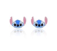 Pendientes de botón Disney Stitch para mujer fabricados en plata de ley