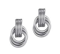 Pendientes de Botón Dorados para Mujer | 2 Piezas De Chunky Trendy Colgantes - Pendientes Stud para Mujer | Para Festivales, Días Festivos, Estilo Statement, Vacaciones, Playa, Bodas, Cumpleaños Y
