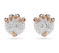 Pendientes de botón Dragon & Phoenix, Garra de dragón, Blancos, Acabado en oro rosa de 18 quilates OS