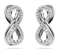 Swarovski Pendientes de botón Hyperbola, Símbolo del infinito, Blancos, Baño de rodio