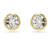 Pendientes de botón Imber, Talla redonda, Blancos, Acabado en oro de 18 quilates OS