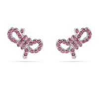 Swarovski Pendientes de botón Lifelong Bow, Lazo, Rosas, Baño de rodio