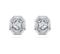 Pendientes de botón Octagon, Diamantes creados en laboratorio (peso total de 1,0 quilates), Forma octagonal, Oro blanco de 18 quilates OS