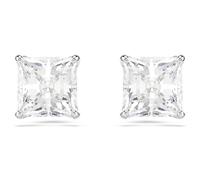 Pendientes de botón Stilla Attract, Talla cuadrada, Blancos, Baño de rodio OS