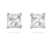 Pendientes de botón Stilla Attract, Talla cuadrada, Blancos, Baño de rodio OS