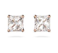 Pendientes de botón Stilla Attract, Talla cuadrada, Blancos, Baño tono oro rosa OS