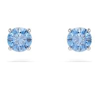 Swarovski Pendientes de botón Stilla Attract, Talla redonda, Blancos, Baño de rodio