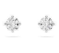 Pendientes de botón Stilla Attract, Talla redonda, Blancos, Baño de rodio OS