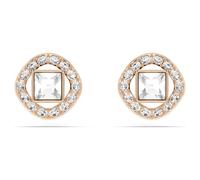 Pendientes de botón Una Angelic, Talla cuadrada, Blancos, Acabado en oro rosa de 18 quilates OS