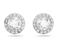 Pendientes de botón Una Angelic, Talla redonda, Blancos, Baño de rodio OS